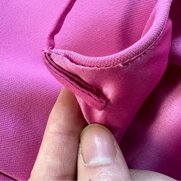 Parker Black Myrtle Pink Draped Bodycon Mini Dress Size 18 - Picture 10 of 14